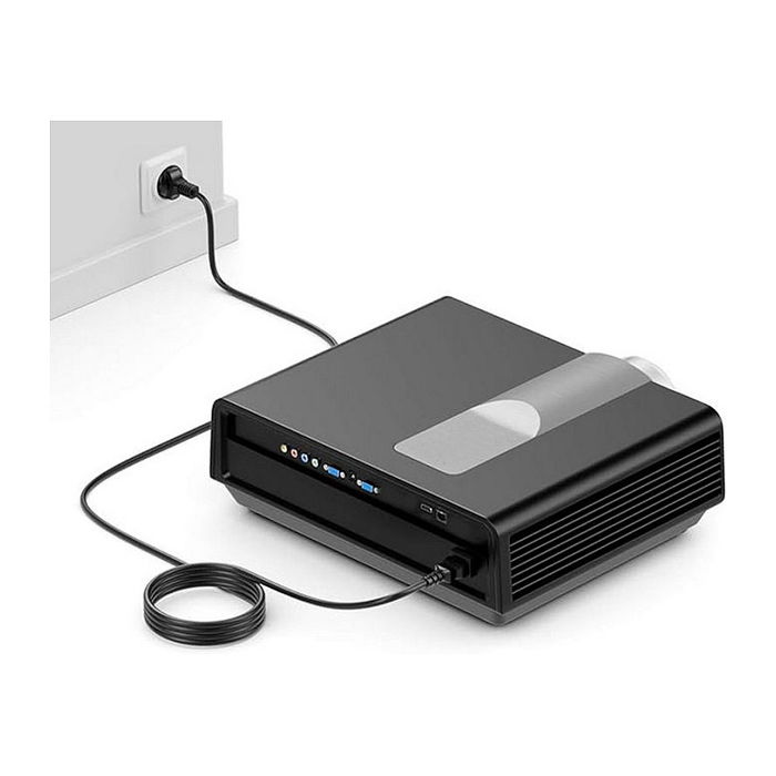 EQUIP 112110 Cable de Alimentación C18 a Schuko, 1.80m, Ángulo 180°, Negro