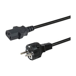 EQUIP 112110 Cable de Alimentación C18 a Schuko, 1.80m, Ángulo 180°, Negro