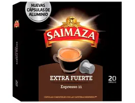 Saimaza Cafe Extra Fuerte Espresso Intensidad 11 Caja 20 Capsulas Compatible Nespresso