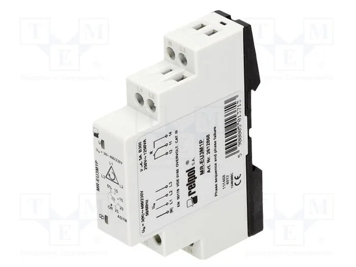 RELPOL MR-EU3M1P Relé de monitorización de tensión 3 x 400V AC SPDT RELPOL MR-EU3M1P Relé de monitorización de tensión 3 x 400V AC SPDT