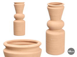 Giftdecor Jarron Conico 44 cm Tierra Ceramica Marron 44x15x15 cm (Set de 4)