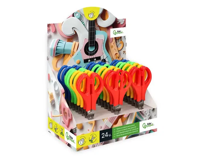 Liderpapel Tijera para zurdos 13,5 cm unidad Acero Inoxidable Mango Plástico Uso Hogar