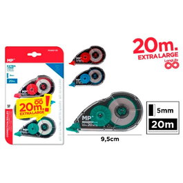 MP Cinta correctora, 5 mm x 20 m, 3 uds, blíster