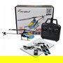 AMEWI AFX4 Helicóptero de Juguete RC Ready-to-Fly (RTF), Motor Eléctrico con Batería Li-Po 350mAh, Azul/Negro, 2.4 GHz, Control de 6 Canales, para Niño - Ref. AFX4