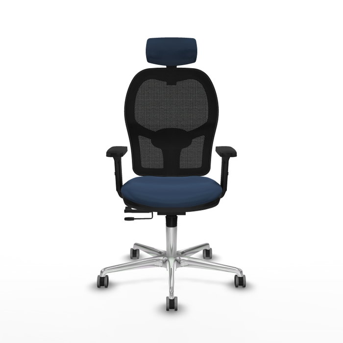 PIQUERAS Y CRESPO Silla de oficina Jorquera con mecanismo Sincro/Traslack Azul marino y Negro