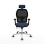 PIQUERAS Y CRESPO Silla de oficina Jorquera con mecanismo Sincro/Traslack Azul marino y Negro