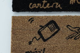 DKD Home Decor Felpudo Marron Claro Negro Fibra Coco PVC 40 x 1.5 x 60 cm (6 Unidades)