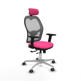 PIQUERAS Y CRESPO Silla de oficina Jorquera Rosa y Gris