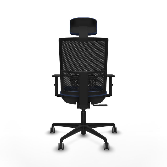 PIQUERAS Y CRESPO Silla de oficina Yunquera con mecanismo Sincro, Azul marino y Negro