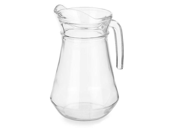 Vivalto Jarra de Vidrio con Asa Transparente de 1,3 L | 16x21x13 cm (Set de 12)