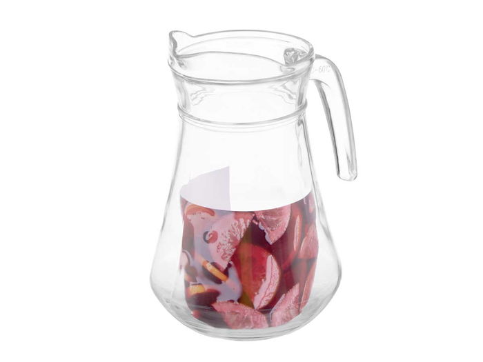 Vivalto Jarra de Vidrio con Asa Transparente de 1,3 L | 16x21x13 cm (Set de 12)