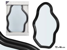 Giftdecor Espejo Forma Negro 72 cm de Alto x 46 cm de Ancho x 3 cm de Profundidad en Plástico (Set de 6)