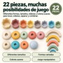 Jugatoys - misprimerosjuguetes Torres Apilables infantiles de diferentes formas en set 40x28'5x9'5cm