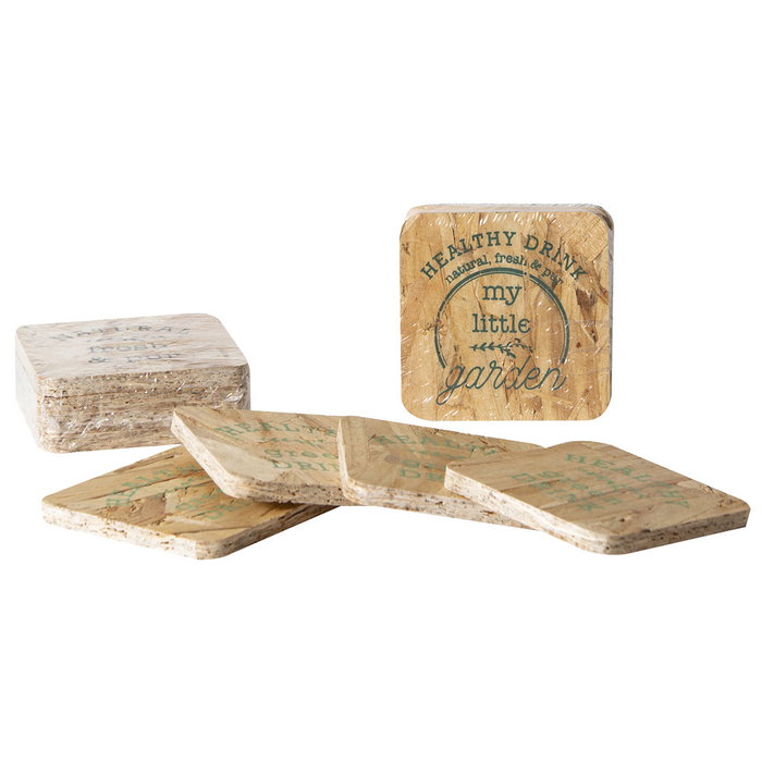 Home Deco Factory Juego de 4 Posavasos Madera 10x10 cm Colección Little Market Modelos Surtidos Natural Healthy Little Garden Home Deco Factory Juego de 4 Posavasos Madera 10x10 cm Colección Little Market Modelos Surtidos Natural Healthy Little Garden