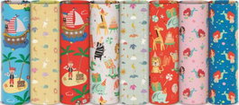 SADOCH REX Pack de 50 rollitos de papel de regalo infantil reciclado surtido 70x200cm