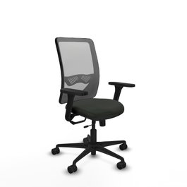 PIQUERAS Y CRESPO Silla de oficina Zulema con mecanismo Sincro/Traslack, Tela Negra y Malla Gris