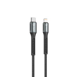 Qcharx Prague Cable USB-C a Lightning 3A 20W 3m Negro para Carga Rápida y Sincronización de Datos