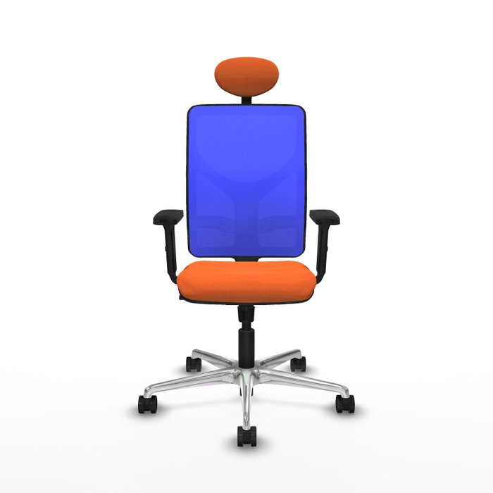 PIQUERAS Y CRESPO Silla de oficina Motilla con mecanismo Sincro, Tela Naranja y Malla Azul PIQUERAS Y CRESPO Silla de oficina Motilla con mecanismo Sincro, Tela Naranja y Malla Azul