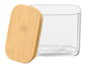 Vivalto Tarro Rectangular de Borosilicato 800ml con Tapa de Bambú