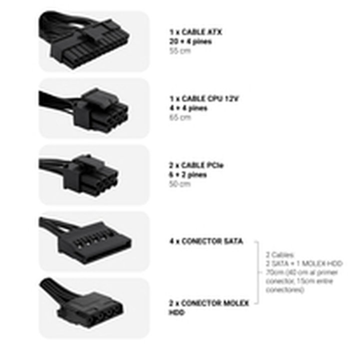 COOLBOX Powerline III 650W ATX PFC Activo Negro