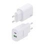 Aisens Cargador de Pared 20W con USB-C PD 3.0 y USB-A QC 3.0 Blanco A110-0754