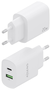 Aisens Cargador de Pared 20W con USB-C PD 3.0 y USB-A QC 3.0 Blanco A110-0754