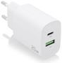Aisens Cargador de Pared 20W con USB-C PD 3.0 y USB-A QC 3.0 Blanco A110-0754