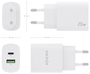 Aisens Cargador de Pared 20W con USB-C PD 3.0 y USB-A QC 3.0 Blanco A110-0754