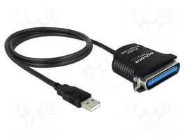 DeLOCK Cable adaptador USB a impresora paralelo de 1,8 m, Negro