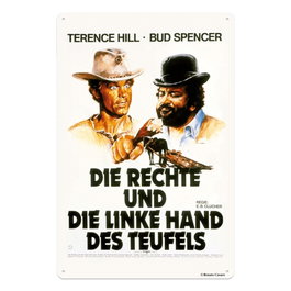 Blechwaren Fabrik Braunschweig Placa de Chapa Bud Spencer & Terence Hill Rechte und Linke Hand des Teufels 20 x 30 cm