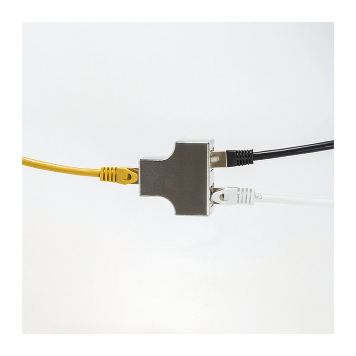 LogiLink Acoplador Modular RJ45 a 2 x RJ45 F/F Metalizado
