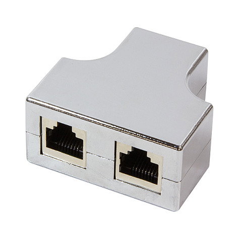 LogiLink Acoplador Modular RJ45 a 2 x RJ45 F/F Metalizado