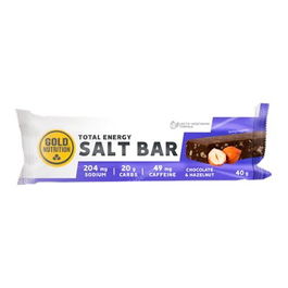 GOLD NUTRITION Endurance Salt Bar Choco-Avellana 15 Ud. Barrita energética para deportes de resistencia con sabor a chocolate y avellana