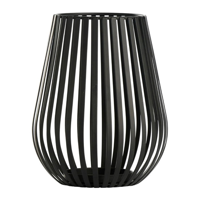 Day Portavelas Hierro 20 cm - Modelo Calado, Recubrimiento Polvo de Hierro, Colores Arena o Negro