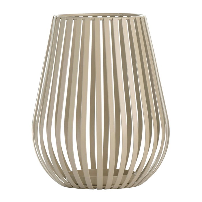 Day Portavelas Hierro 20 cm - Modelo Calado, Recubrimiento Polvo de Hierro, Colores Arena o Negro