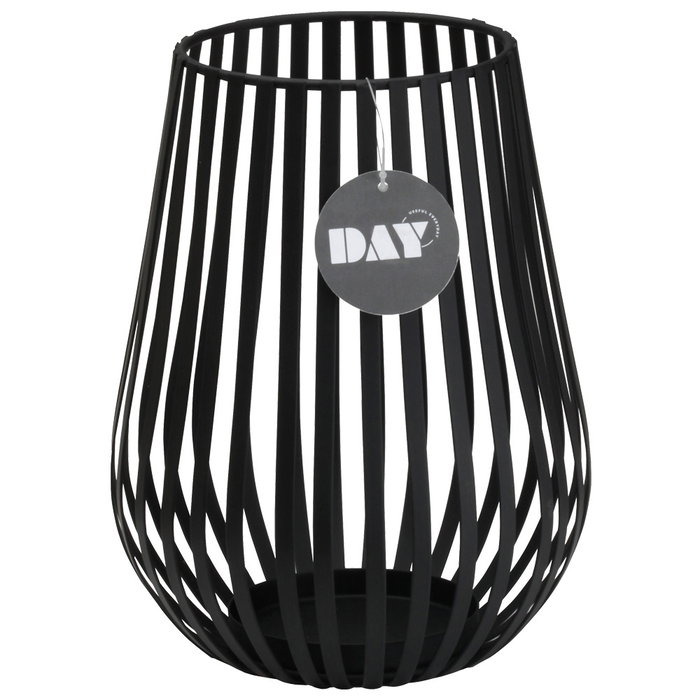 Day Portavelas Hierro 20 cm - Modelo Calado, Recubrimiento Polvo de Hierro, Colores Arena o Negro