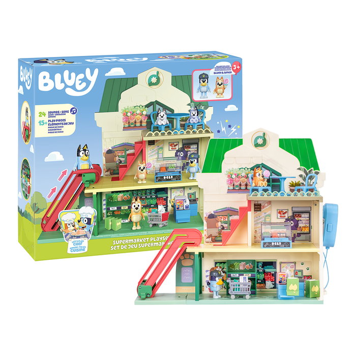 Moose Toys Bluey Let's Play Chef Supermercado con Minifiguras
