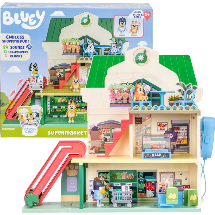 Moose Toys Bluey Let's Play Chef Supermercado con Minifiguras