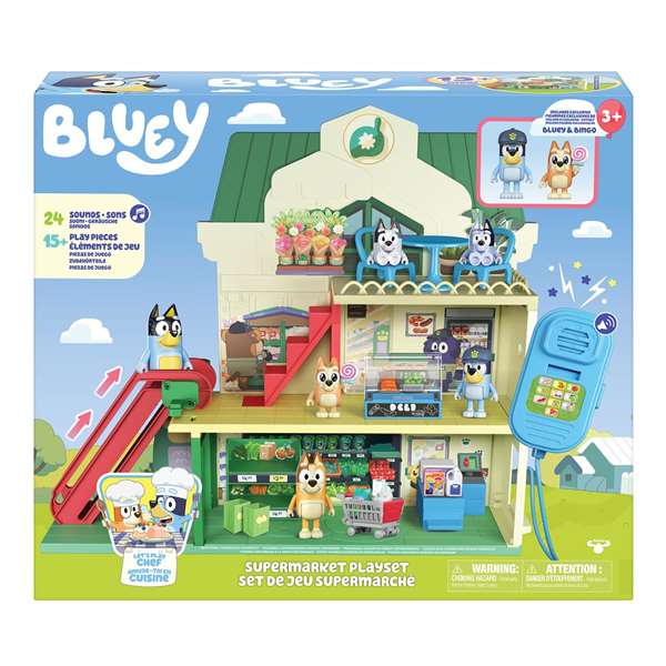 Moose Toys Bluey Let's Play Chef Supermercado con Minifiguras