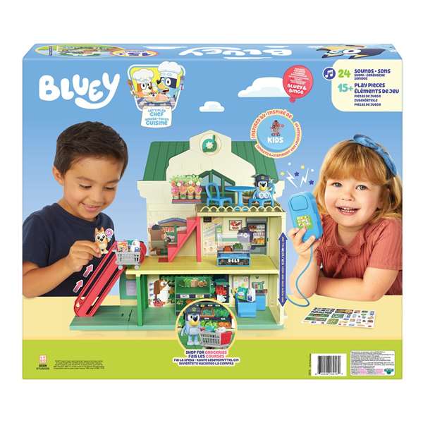 Moose Toys Bluey Let's Play Chef Supermercado con Minifiguras