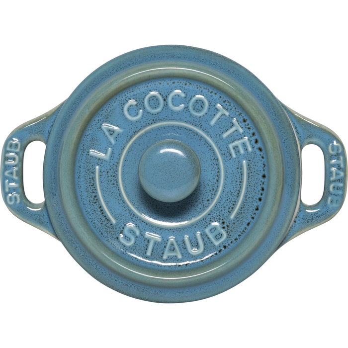 Staub Mini Cocotte Set 4-Piece Round Ceramic Antique Turquoise Staub Mini Cocotte Set 4-Piece Round Ceramic Antique Turquoise