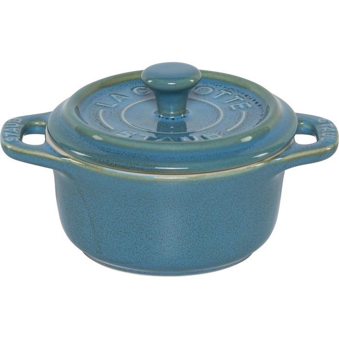 Staub Mini Cocotte Set 4-Piece Round Ceramic Antique Turquoise