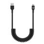 muvit for change cable rizado USB a Tipo C 3A 60w 1,2m negro