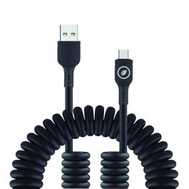 muvit for change cable rizado USB a Tipo C 3A 60w 1,2m negro