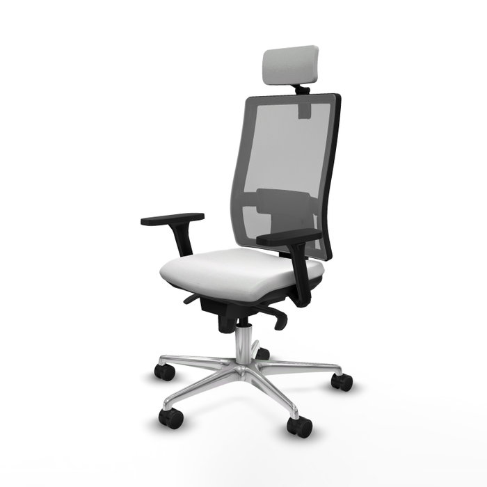 PIQUERAS Y CRESPO Silla de oficina Horna con mecanismo Sincro, Blanco y Gris PIQUERAS Y CRESPO Silla de oficina Horna con mecanismo Sincro, Blanco y Gris