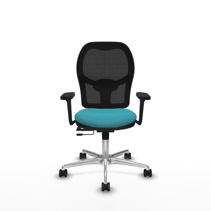 PIQUERAS Y CRESPO Silla de oficina Jorquera con mecanismo Sincro/Traslack, Turquesa y Negro