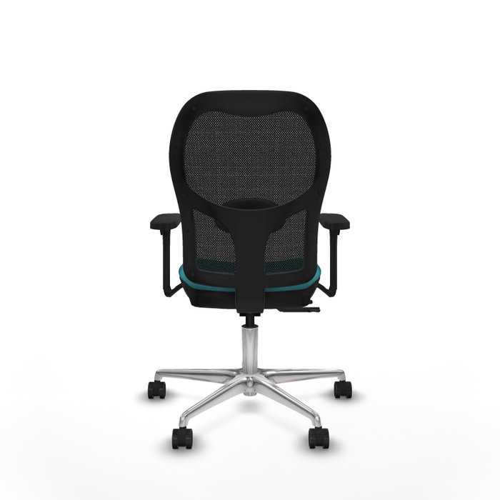 PIQUERAS Y CRESPO Silla de oficina Jorquera con mecanismo Sincro/Traslack, Turquesa y Negro