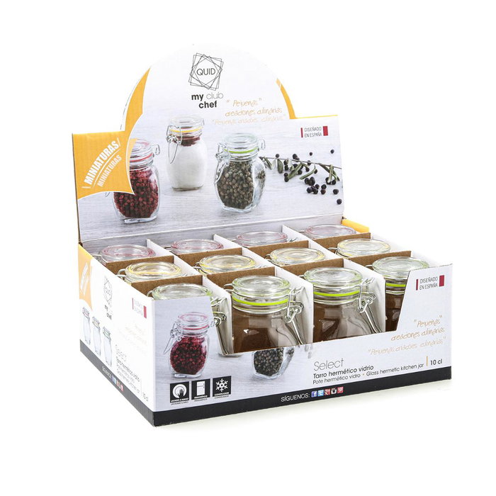 Tarro Hermético Mini Vidrio Select Quid 10 cL Tarro Hermético Mini Vidrio Select Quid 10 cL