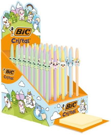 BIC Cristal Pastel Figurines Bolígrafos de bola, Surtidos, 40 unidades