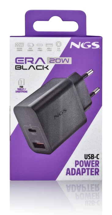 Cargador de pared gan ngs era 20w 1xusb tipo-c 1xusb 20w